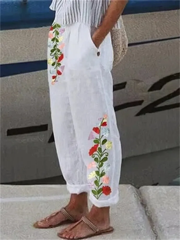 White Capris For Women Casual Summer Women Capri Pants Casual