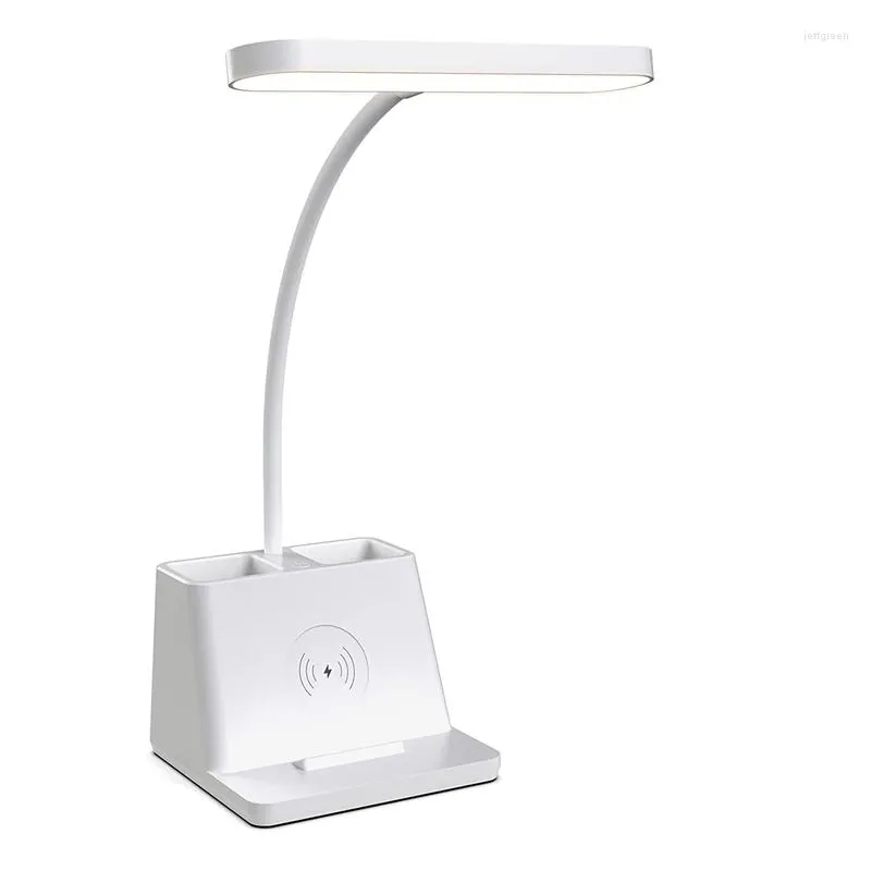 Lampade da tavolo Lampada da scrivania con caricabatterie wireless bianco Desktop Studio per le camere da letto -Desk Lights Home Office