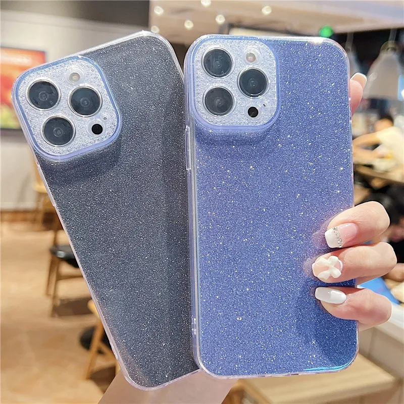 Glitter Diamond Cover Camera Protects for iPhone 13 Pro 12 Pro Max XS XR X 7 8 Plus SE 2022 Case Bling Silicone TPU