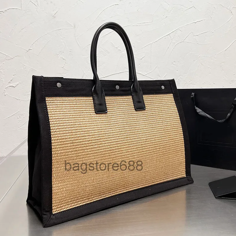 luxury bag 2022 Women Handbag Tote Shopping Bag Weave Large Capacity Pocket R G Travel Bags Men Shoulder Bags Canvas Leather