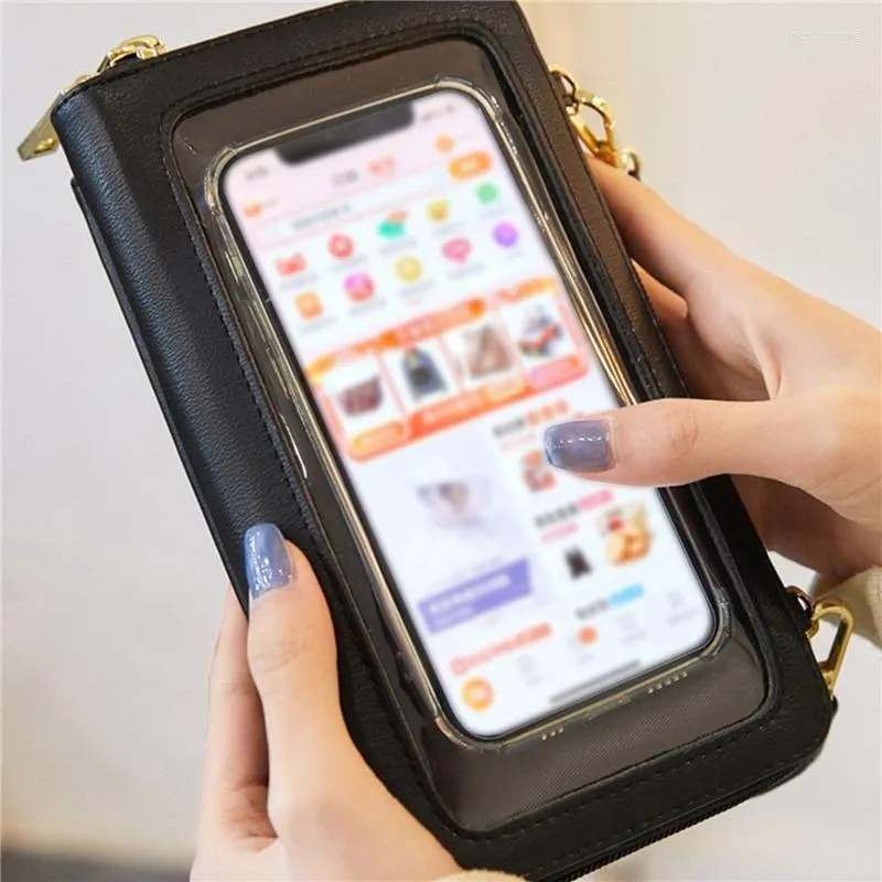 Kvällspåsar små kvinnor handväska kvinnlig transparent telefon crossbody väska damer stor kapacitet ren färg messenger pengar plånbok