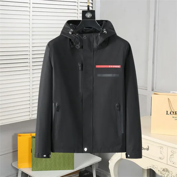 Herrenjacken, Luxus-Designer-Mantel, Uni-Jacke, schwarz, wasserdichte Outdoor-Jacke, Reißverschluss, Windjacke, Mäntel, Größe M-3XL