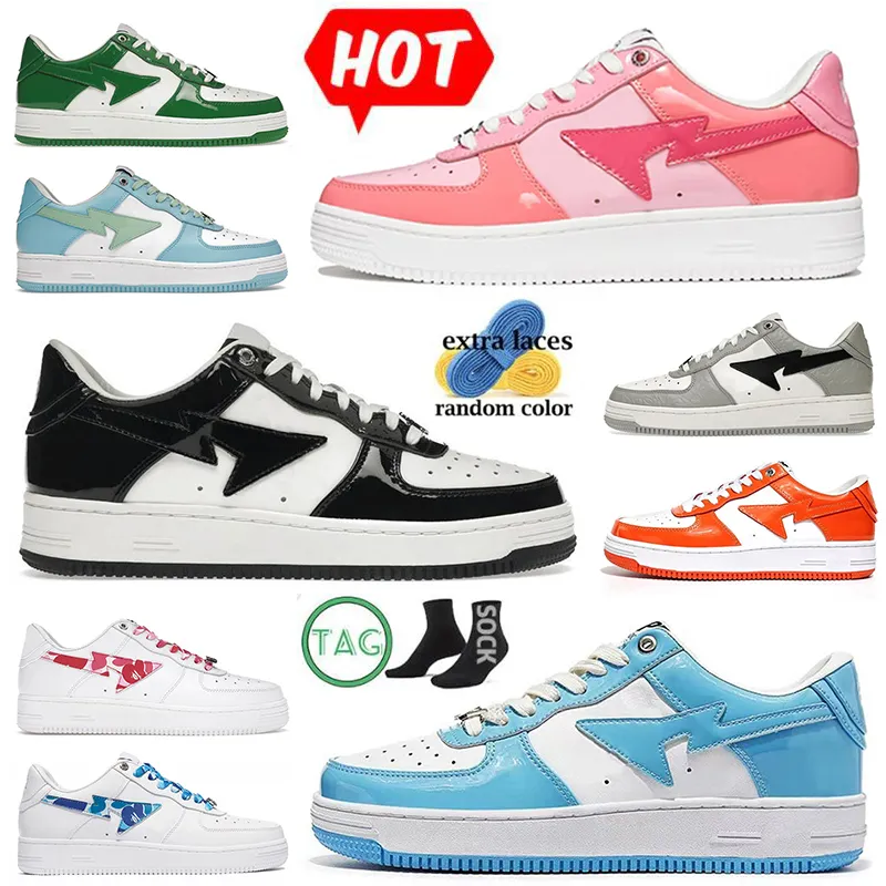 designer hommes femmes chaussures de sport sk8 sta ABC Camo Bapesta Noir Blanc Rose Pastel Orange Beige Bleu Daim Baskets De Sport Plate-Forme Baskets Taille 45