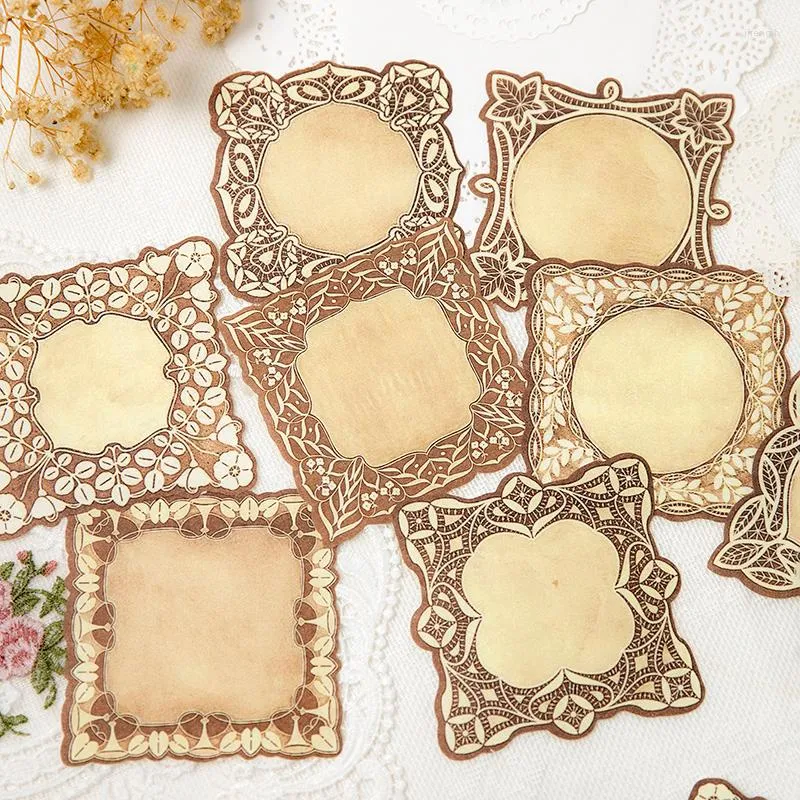 youfun 40pcs/pack vintage lace material paper for trapbooking journalギフトクラフト装飾用紙レトロ文房具