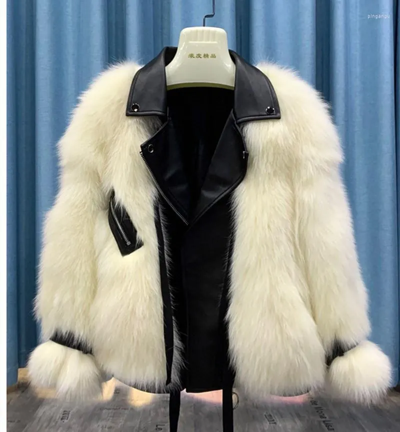 Femmes fourrure femmes Faux 2022 luxe vrai manteau hiver veste femmes naturel en cuir véritable vêtements d'extérieur Streetwear épais chaud