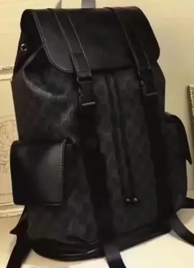 MICHAEL Black Leather Backpack For Men Classic... From  display picture 3