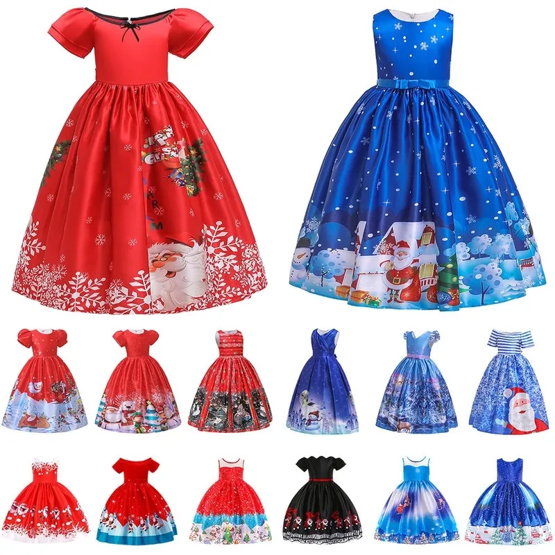 Party Dress Kids Girls Prom Printed Dresses Halloween Children's Skirt Christmas Girl Skirts Designer Clothes