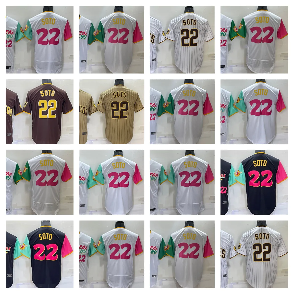 2022 New Baseball Jersey 22 Juan Soto Blank Stitched Jerseys Men Size S-XXXL