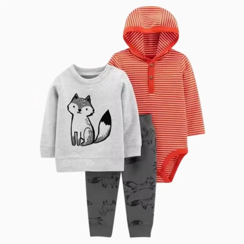 衣類セットiyeal bayboy girl coordess sittotte cotton cotton cotton hooded romperspanthoodies生まれ幼児幼児服の子供服セット220916