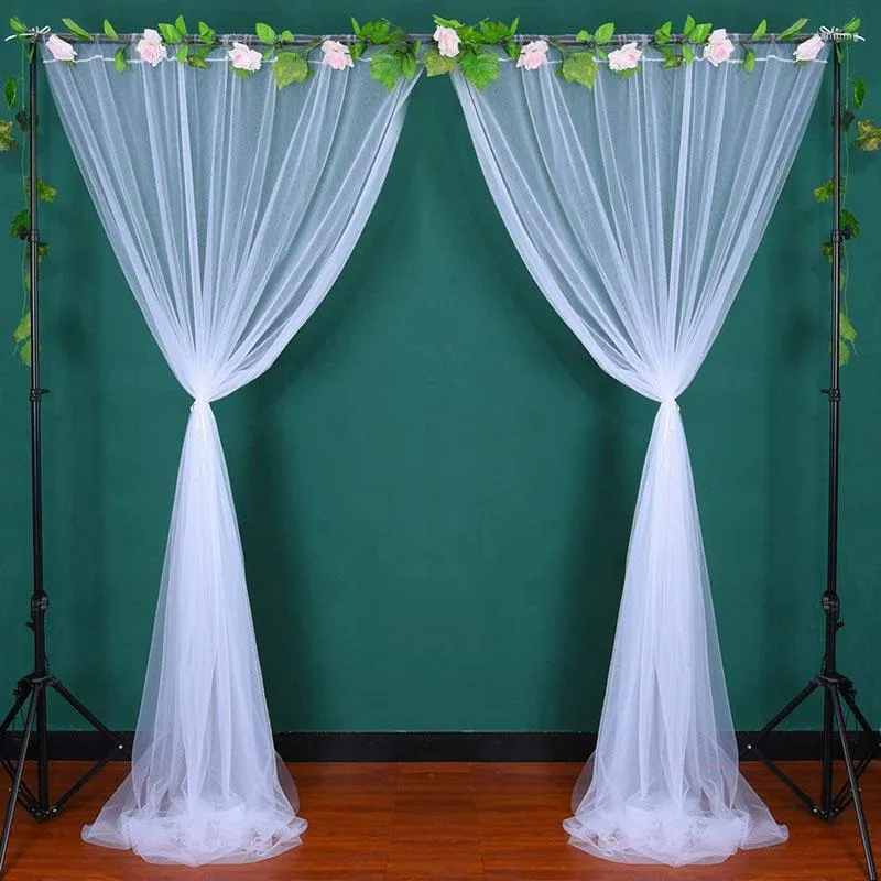 Cortinas de fondo transparentes de tul para fiestas, bodas, cortina tipo  telón de fondo blanco para fiestas de cumpleaños, baby shower, fotos,  cortina