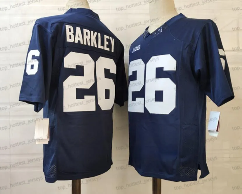 Men Penn State Nittany Lions #26 Saquon Barkley College Football White