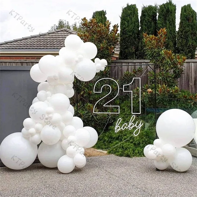 Andra evenemangsfest levererar matt vita ballonger Garland Arch Kit Bride för att vara bröllop latex ballon dekoration baby shower födelsedagsfest dekor tillbehör 220916