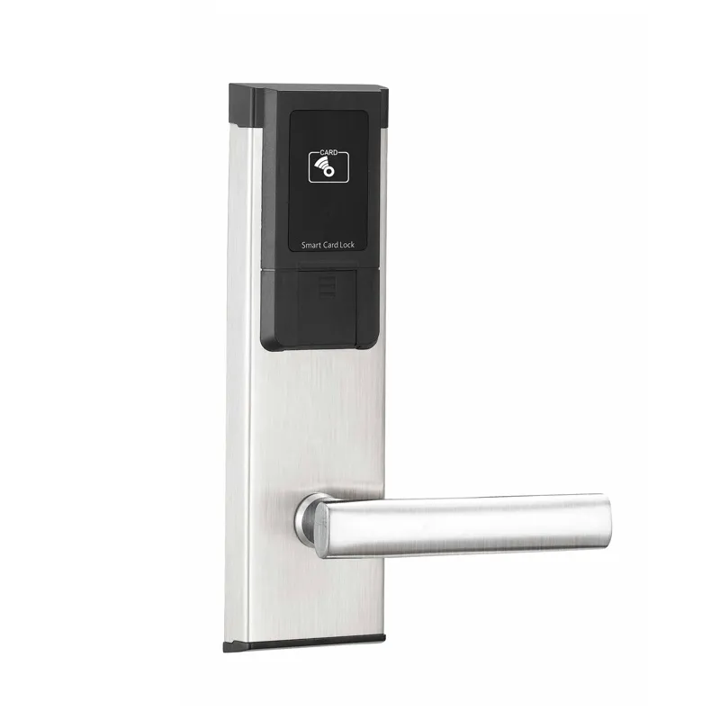 Italian door locks RFID digital key card door lock system with stainless steel panel/handle for hotel
