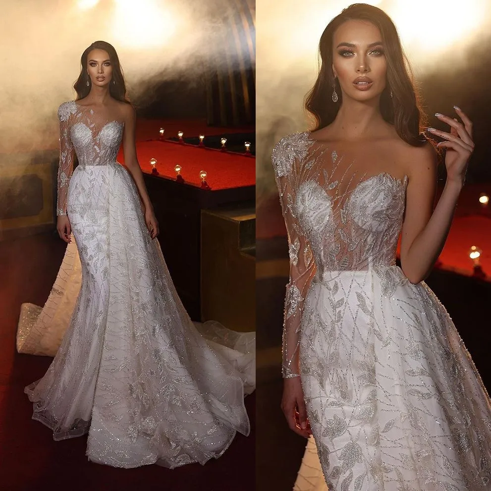 Trumpet/Mermaid V-neck Illusion Back Satin Wedding Dress OW245