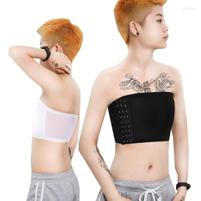 Bustiers Corsets 2022 FTMトランスジェンダーTomboyトランスレズビアンストラップレスチェストバインダー乳首スリップデザインコルセットブラブチューブを防ぐ