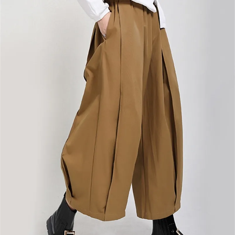 Spodnie damskie capris eam high elastyczna talia Drape długie spodnie nogi luźne spodnie damskie modne wiosna jesień 1dd0404 220916