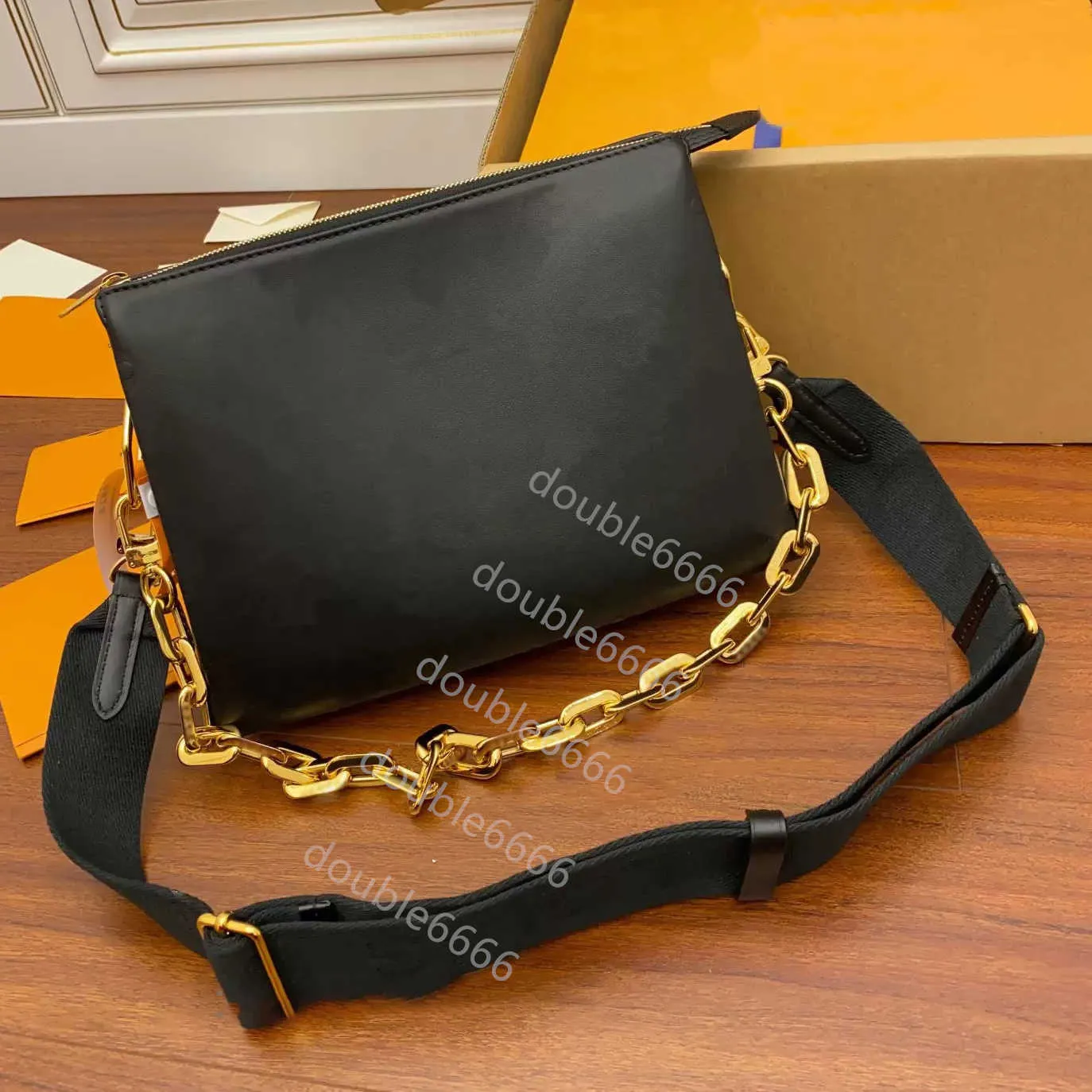 M57783 M57790 حقيبة نسائية جلد العجل الأصلي تنقش سلسلة حمل محفظة مخلب حقيبة يد crossbody shoulerbag