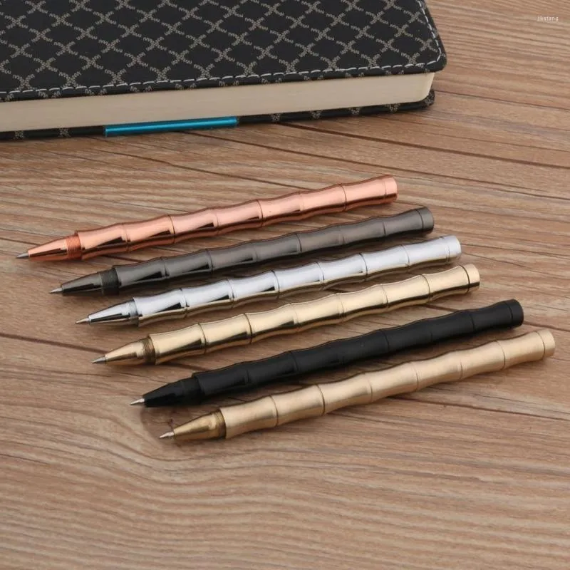 Pen clássico de rollerball caneta destacável de bambu bronze rosa rosa prateada pistola preta papelary office school material escrita
