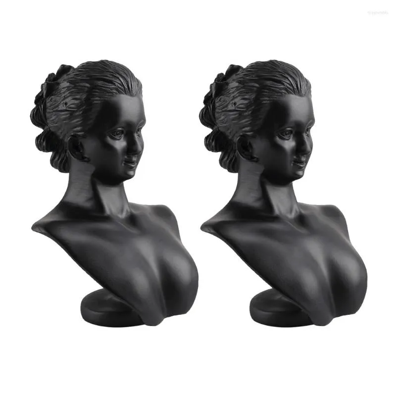 Bolsas de joias 2pcs 3d feminino busto manequim para colar rack de pingente de pingente de pingente