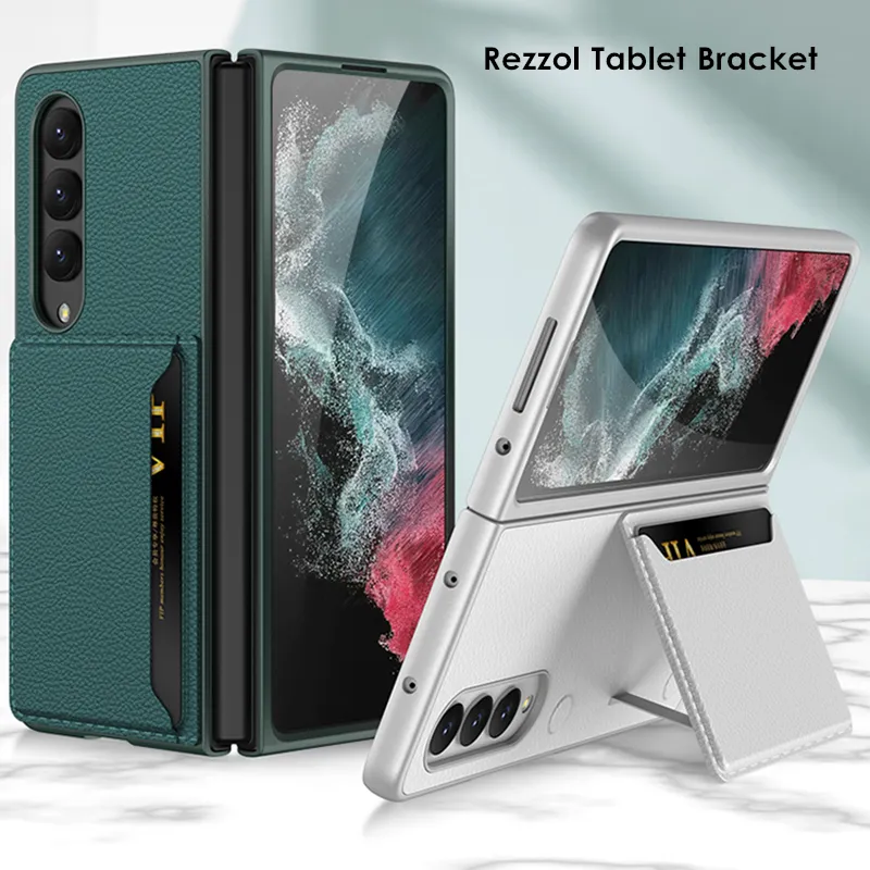 Wallet Stand Cases For Samsung Galaxy Z Fold 4 Case Leather Credit Card Slots Hard Protection Cover