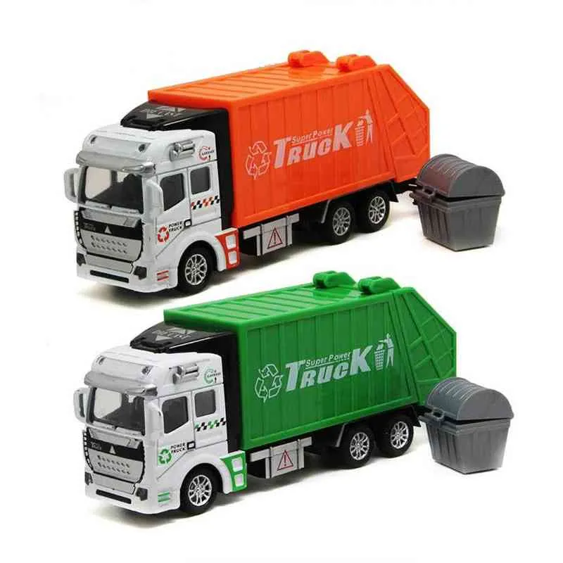 Diecast Model S High Quality 1 48 Garbage Truck Toy As Birthday Present Pedagogiska rena papperskorgen Kids Toys Gifts 0915