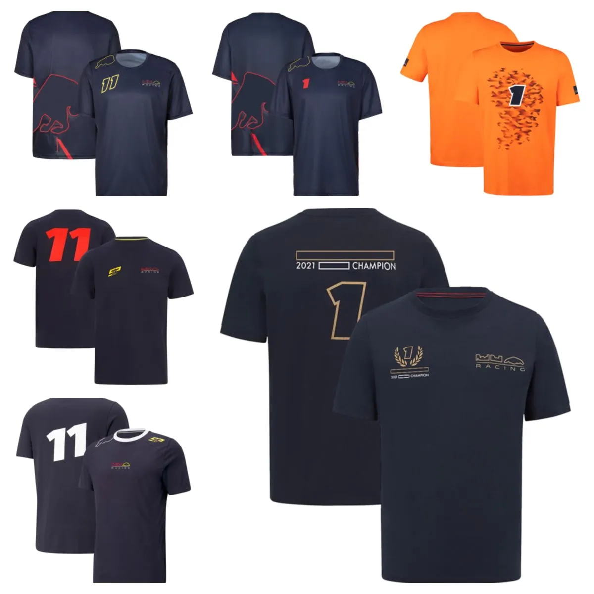 2022新しいF1 Tシャツレーシングフォーミュラ1チームユニフォームワークウェアカスタムプラスサイズ