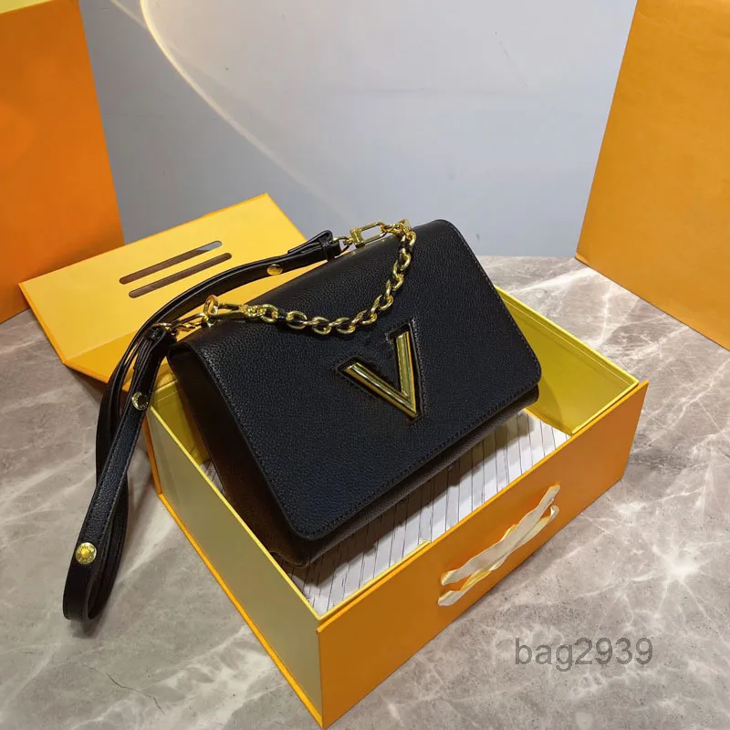 حقائب السهرة أكياس crossbody تويست المرأة الصلبة اللون حقائب محفظة رفرف الكتف رسول حقيبة جلد طبيعي للانفصال حزام سلسلة عالية