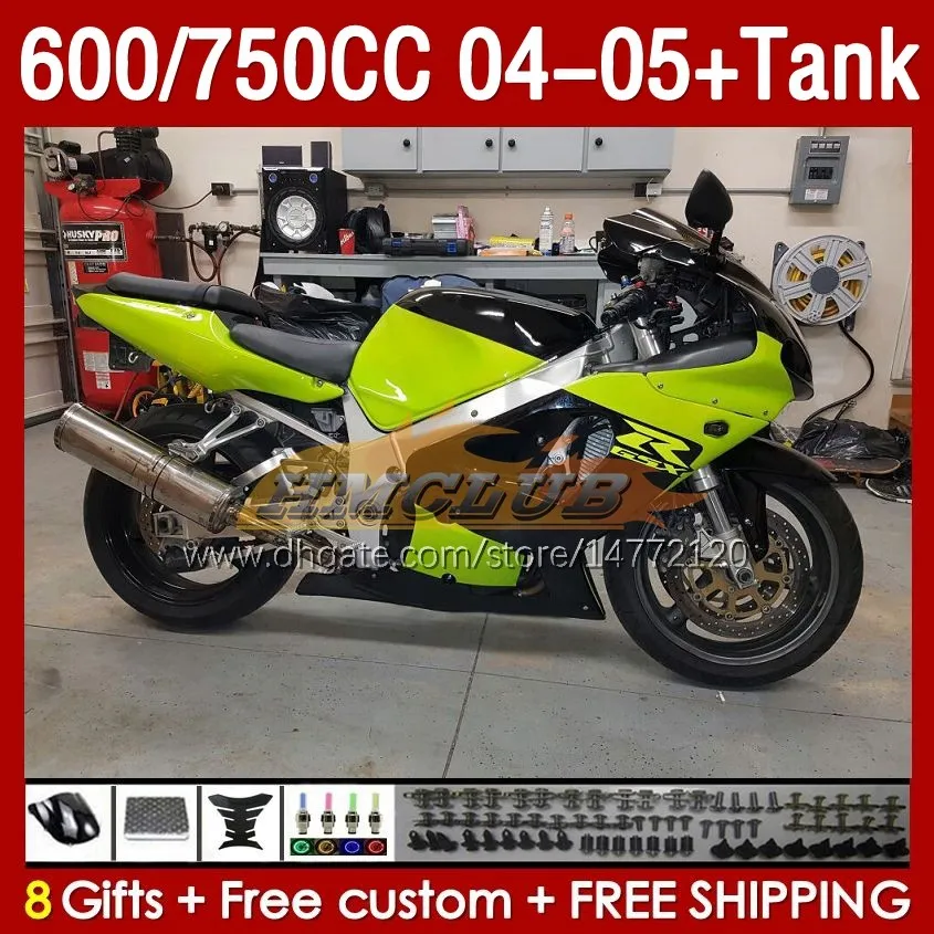 Suzuki GSXR600 750CC GSXR-750 K4 GSX-R600 04-05 153NO.89 600CC GSXR 600 750 CC GSXR750 04 05 GSXR-600 2004 2004 2005 2005年射程成形フェアリンググリーンストックのOEMフェアリングスタンク