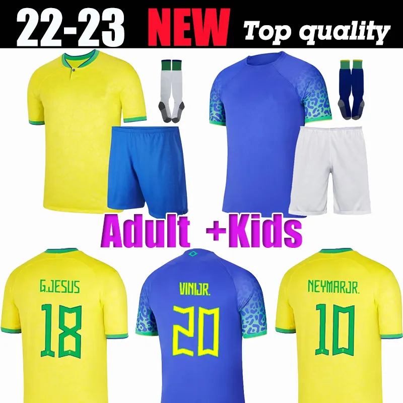 2022 2023 Camiseta de futbol Paqueta Coutinho Brazils Futbol Jersey Dünya Futbol Gömlek Kupası Firmino Brasil Kids Maillots Marquinhos Vini Jr Antony Silva Dani Alves