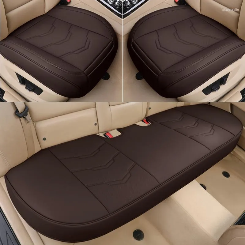 Capas de assento de carro Universal PU couro de luxo capa marrom impermeável protetor de veículo protetor Acessórios internos automáticos