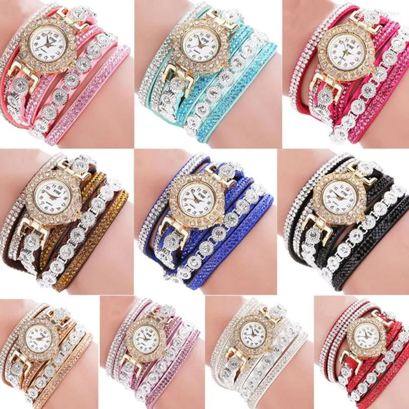 Horloges Luxe Damesmode Casual Analoog Quartz Strass Horloge Armband Dames Meisje 2022 Klok