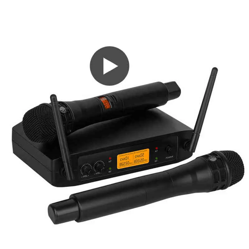 Professional UHF Wireless Karaoke Wireless Microphone System System With Phantom Power 2