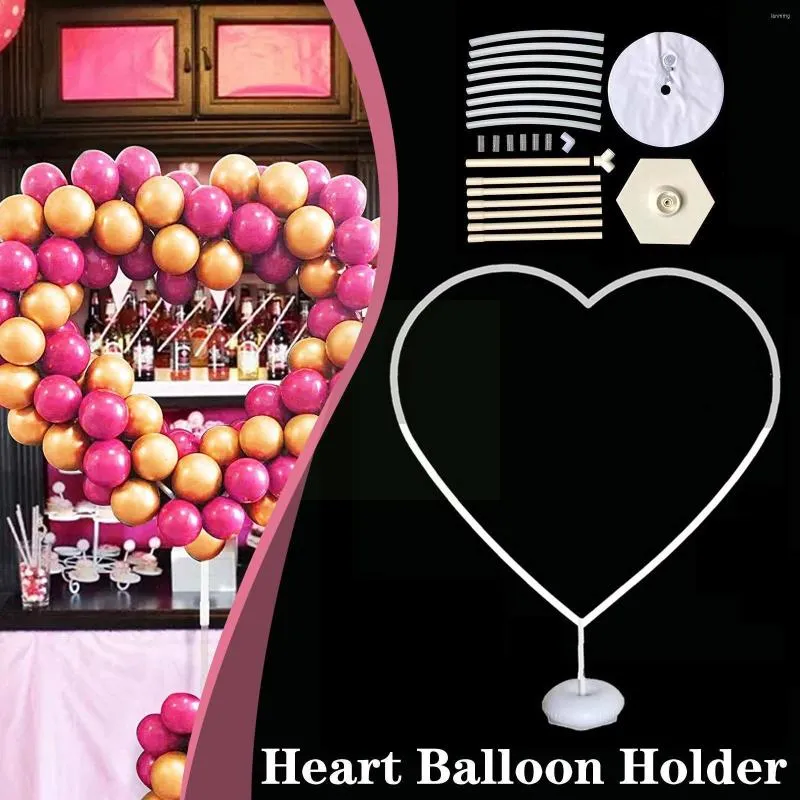 Feestdecoratie 150 160 cm DIY Hartvormige ballonstandaard Boog Birthday Column Holder Baby Support Shower Wedding Y1O9