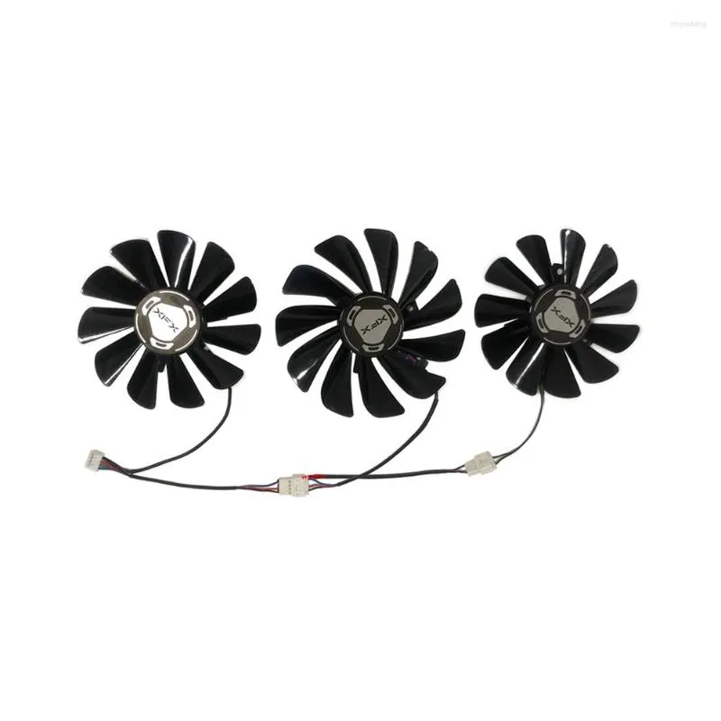 Datorkylningar 3st/SET FY09015M12LPA CF1010U12S FDC10U12S9-C Grafikkort Fan GPU VGA Cooler för XFX RX 5700 XT RX5700XT VIDEO Ersätt