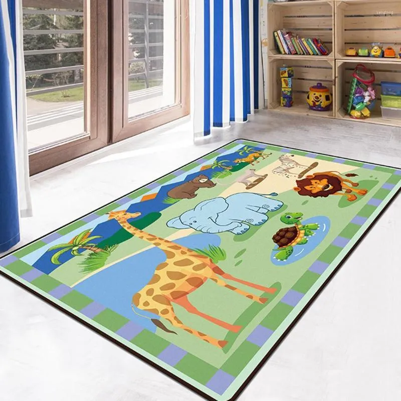 Tapis 6 styles 3 tailles durables doux antidérapants imprimés forme carrée enfants tapis modèle de maison moderne