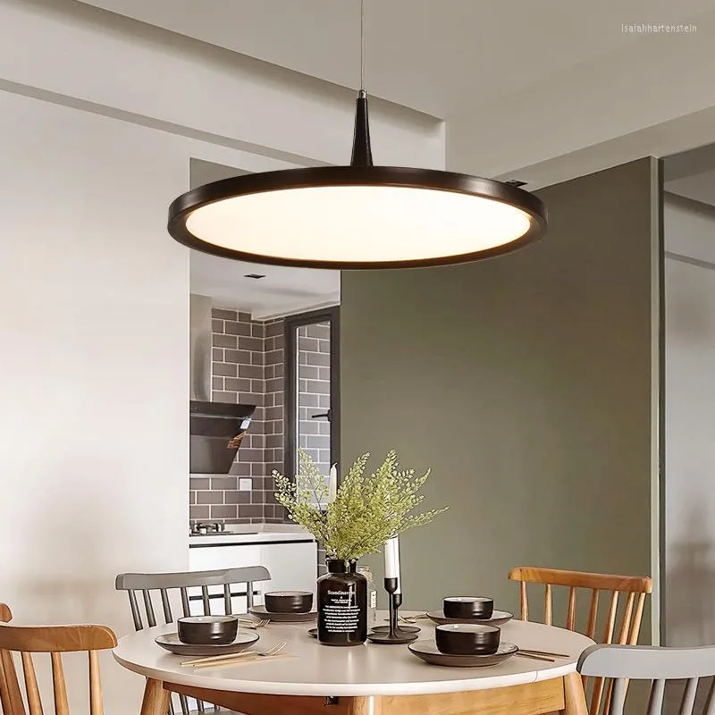 Hängslampor modern matsal ljuskrona enkel modedesigner lampa enkla huvudkreativ cirkel svart studie ledsrum