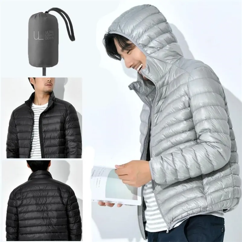 Piumino da uomo Parka da uomo invernale caldo 90% Piumino bianco di marca Abbigliamento da uomo slim fit Piumino slim casual con cappuccio Taglie forti 6XL 220916