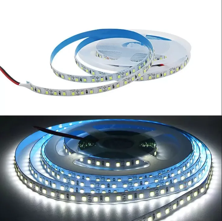 높은 밝은 2835 LED 스트립 60120 240 LED/M Flexible Tape Light Ribbon IP20 비 방수 5m 12V 흰색 따뜻한 흰색 가정 장식 스트립 조명