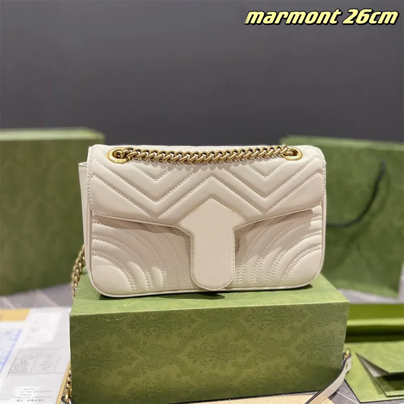 Women s Leather Marmont Crossbody Bag Chain Strap Vintage Style Small Shoulder Bag for Versatile Occasions