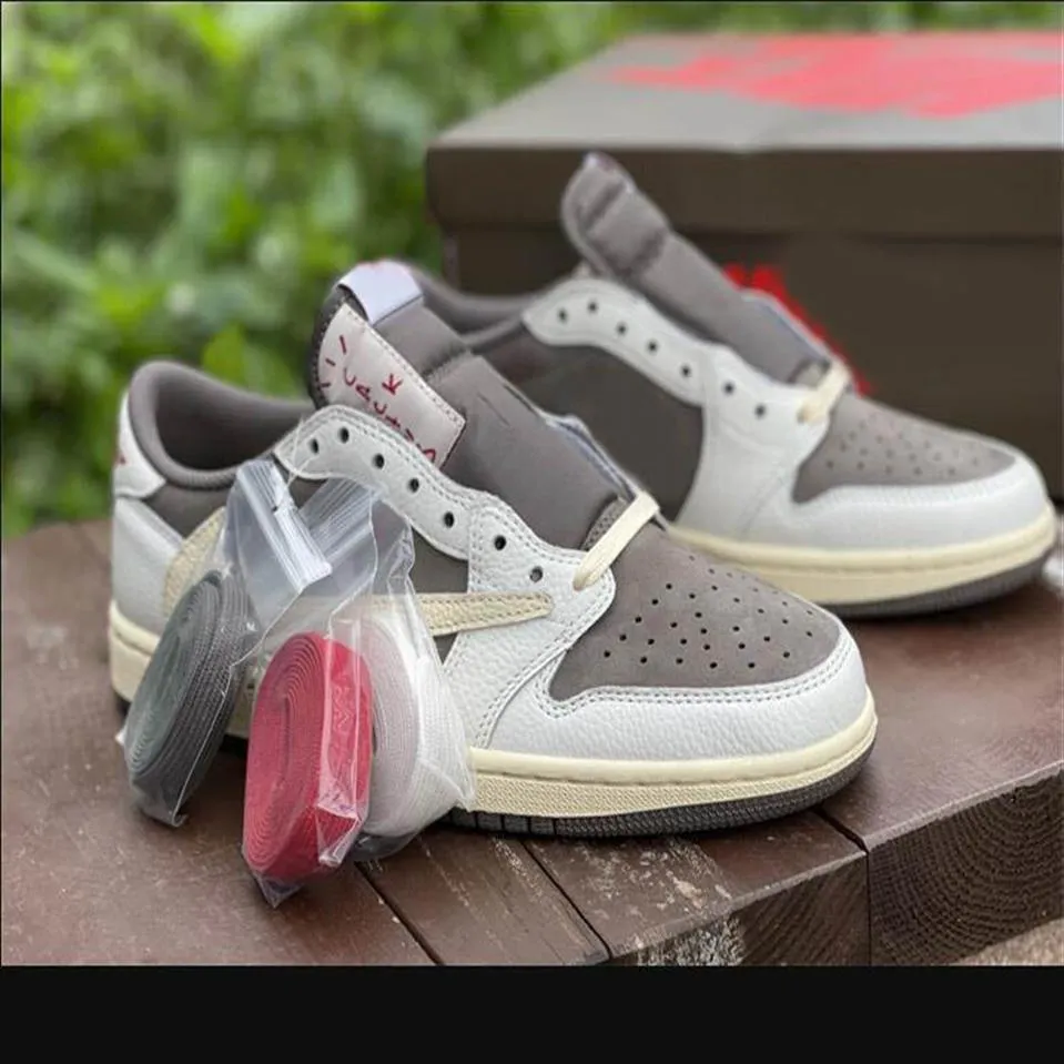 TOP TRAVIS 1 Bajo OG Reverse Mocha Mens Basketball Zapatos 1S CACTUS NEGRO BRANCO MARRÃN Outdoor 