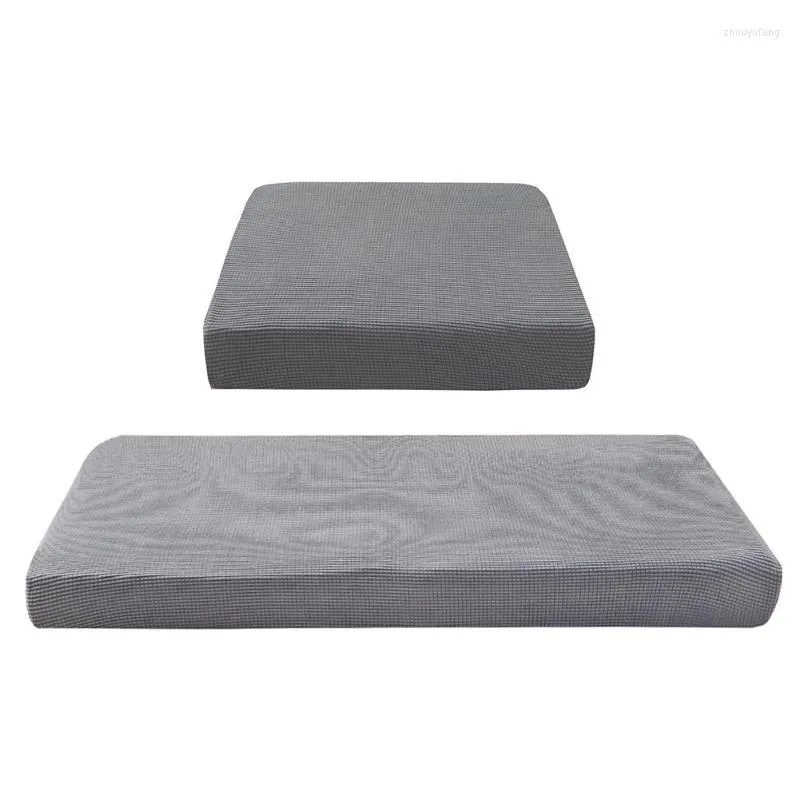 Housses de chaise Housse de canapé en tricot gris amovible Serviette de canapé extensible Housse de protection enveloppante