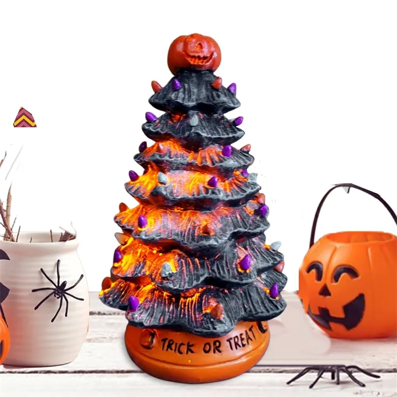 Objets décoratifs Figurines Halloween Glow Tree Décorations de table Ornements lumineux pour cadeaux 220915