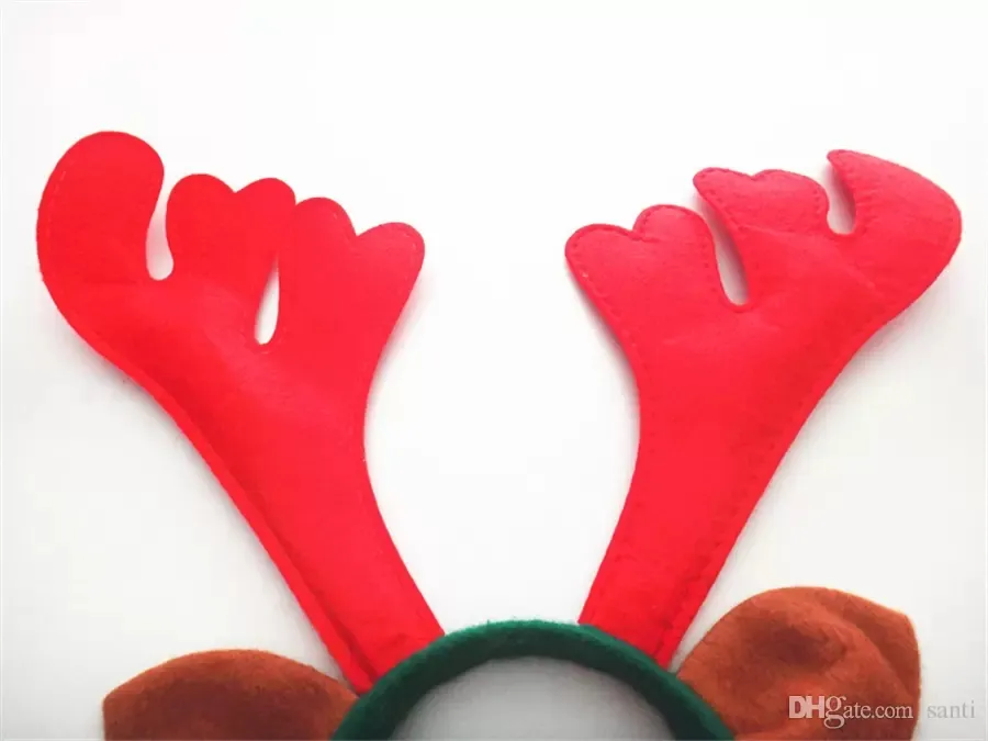 Factory 12 Pieces/Lot Christmas Head Buckle Elk Hair Hoop Reindeer Antler Pannband Hjort Horn Kids Adults Hair Accessory Party Festival Dekoration