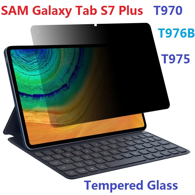 Skärmskydd för Samsung Galaxy Tab S8 Plus S8 Ultra S7 Fe T970 x900 x806 x800 x700 Tempererat glasfilm Privacy Anti-Peeping