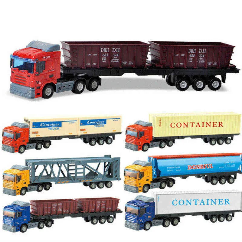 Autos Legierung Metall Auto Container Lkw Diecast Modell Pädagogisches Spielzeug Kinder Kinder Weihnachten Geburtstag Geschenk Für Jungen Fahrzeug 0915