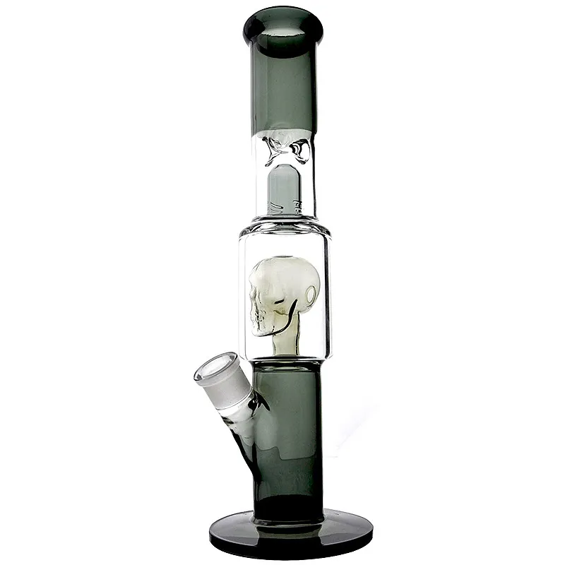 30 -cm Gruba szklana woda bong rura palenia czaszka Bubbler Rig Hakah jest dostarczany z 14 mm męską szklaną miskę