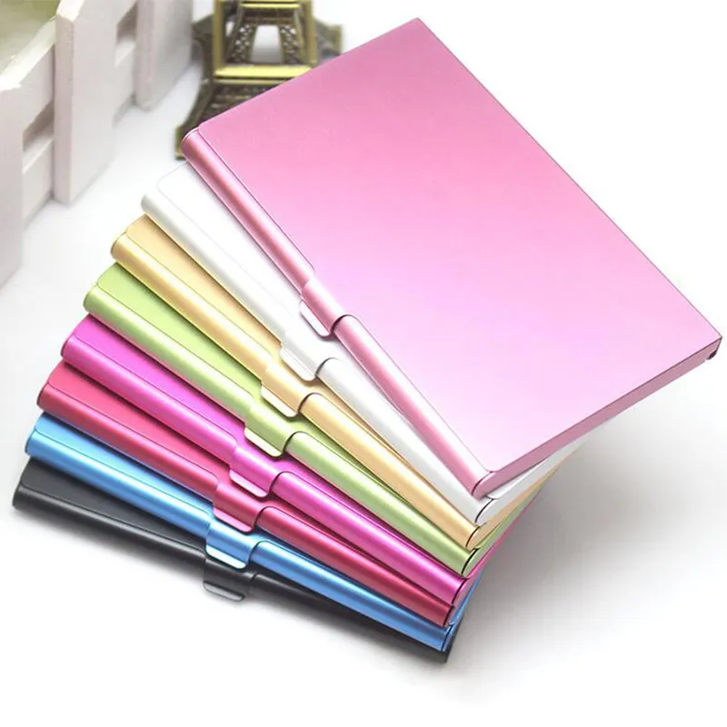 Creative Card Holders business card case stainless steel Aluminum Box Cover Credit Men cards holder metal Wallet