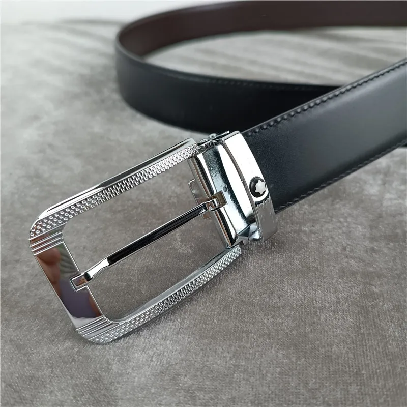 Belts Designer Belt Luxury Big Pin Mont Buckle Reversible Belts Fashion Men Women Real Leather Belt Width 3.4cm