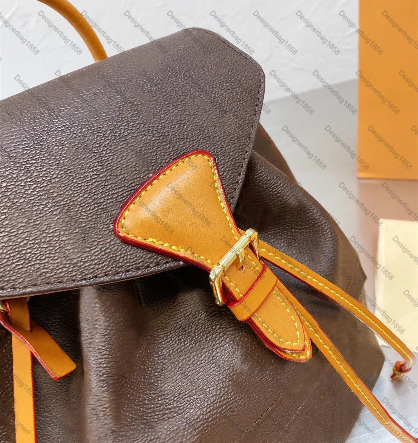 MONTSOURIS حقيبة ظهر نسائية مصممة من جلد البقر BB PM حقيبة مدرسية M45502
