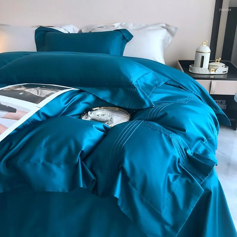 Bedding Sets High Quality 100S Egyptian Long-staple Cotton Solid Color El Style Set Quilt/Duvet Cover Bed Linen Pillowcase